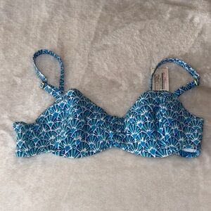 Helen Jon Underwire Bandeau Bra Blue XS Top Elba Island BNWT